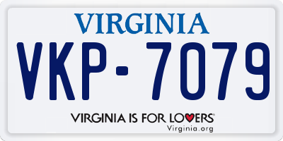 VA license plate VKP7079