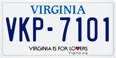VA license plate VKP7101