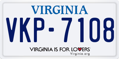 VA license plate VKP7108