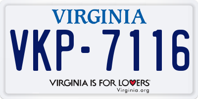 VA license plate VKP7116