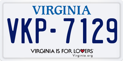 VA license plate VKP7129