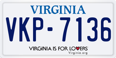 VA license plate VKP7136