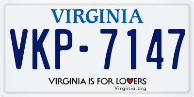 VA license plate VKP7147