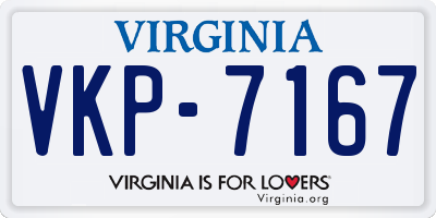 VA license plate VKP7167