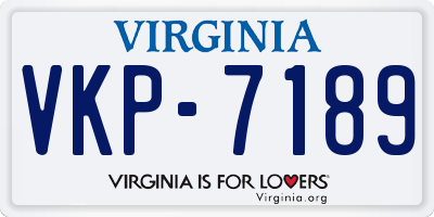 VA license plate VKP7189