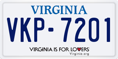 VA license plate VKP7201