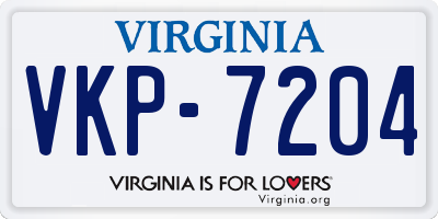 VA license plate VKP7204