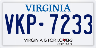 VA license plate VKP7233