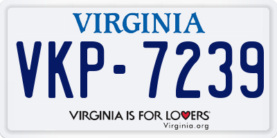 VA license plate VKP7239