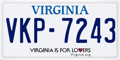 VA license plate VKP7243