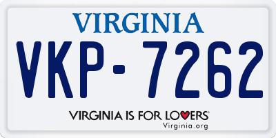 VA license plate VKP7262