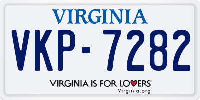 VA license plate VKP7282
