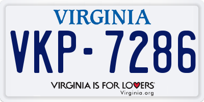 VA license plate VKP7286