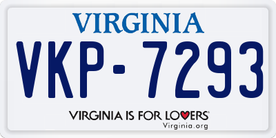VA license plate VKP7293