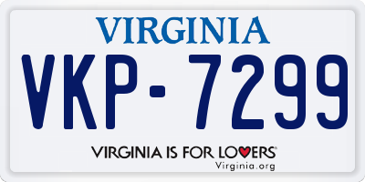 VA license plate VKP7299