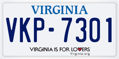 VA license plate VKP7301
