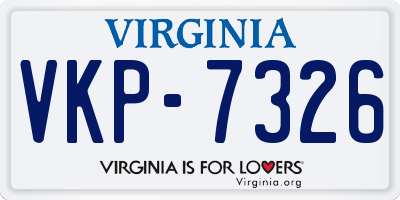 VA license plate VKP7326