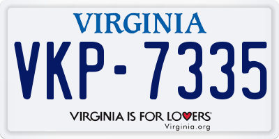 VA license plate VKP7335