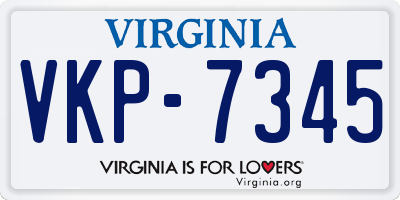 VA license plate VKP7345