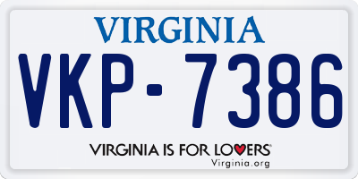 VA license plate VKP7386
