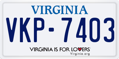 VA license plate VKP7403