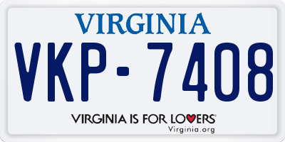 VA license plate VKP7408