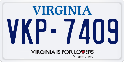 VA license plate VKP7409