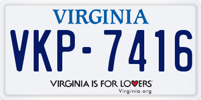 VA license plate VKP7416