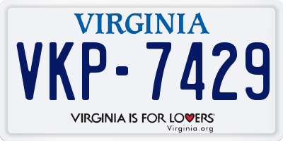 VA license plate VKP7429