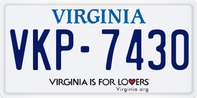 VA license plate VKP7430