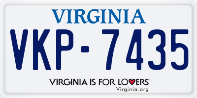 VA license plate VKP7435