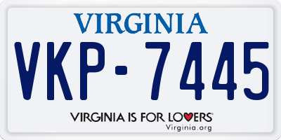 VA license plate VKP7445