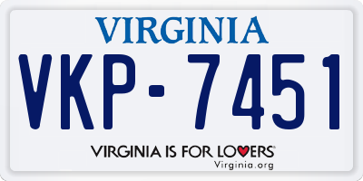 VA license plate VKP7451