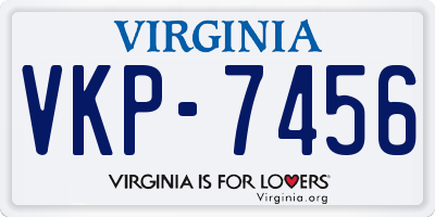 VA license plate VKP7456