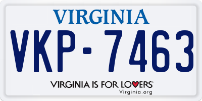 VA license plate VKP7463