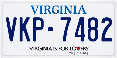 VA license plate VKP7482