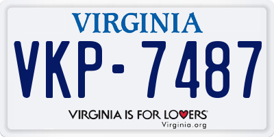 VA license plate VKP7487
