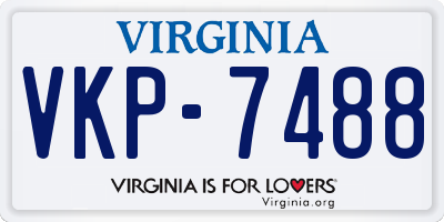 VA license plate VKP7488