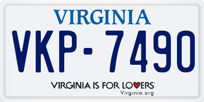 VA license plate VKP7490