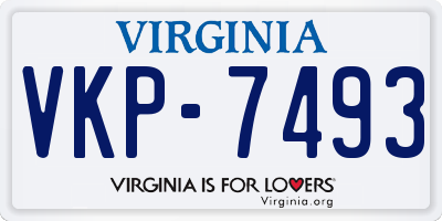 VA license plate VKP7493