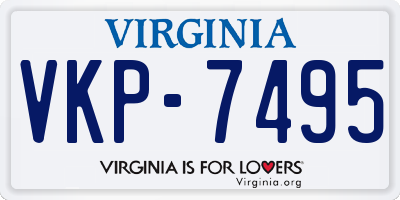 VA license plate VKP7495