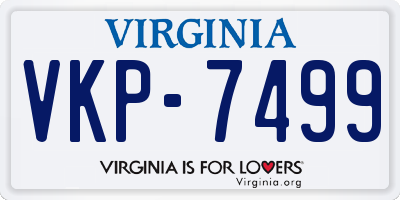 VA license plate VKP7499
