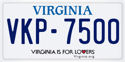 VA license plate VKP7500