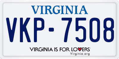 VA license plate VKP7508