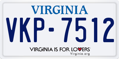 VA license plate VKP7512