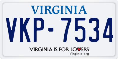 VA license plate VKP7534