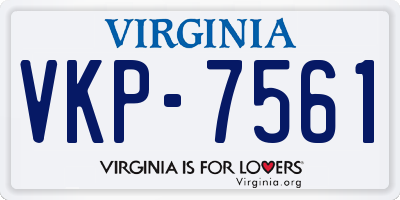 VA license plate VKP7561