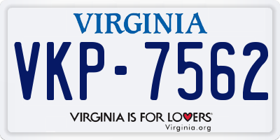 VA license plate VKP7562