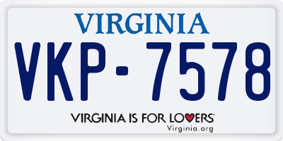 VA license plate VKP7578