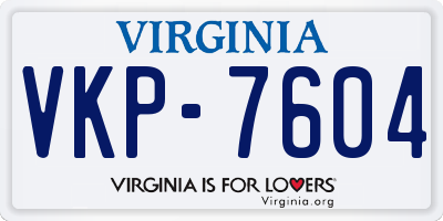 VA license plate VKP7604